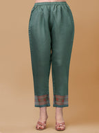 Hand Embroidered Kurta With Pant And Dupatta Set, Multicolor - Hiral Fashion