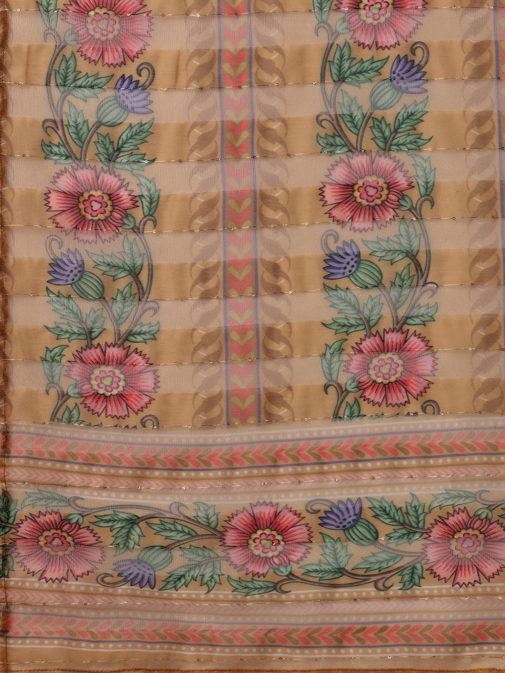 Hand Embroidered Kurta With Pant And Organza Printed Dupatta Set, Multicolor - Hiral Fashion