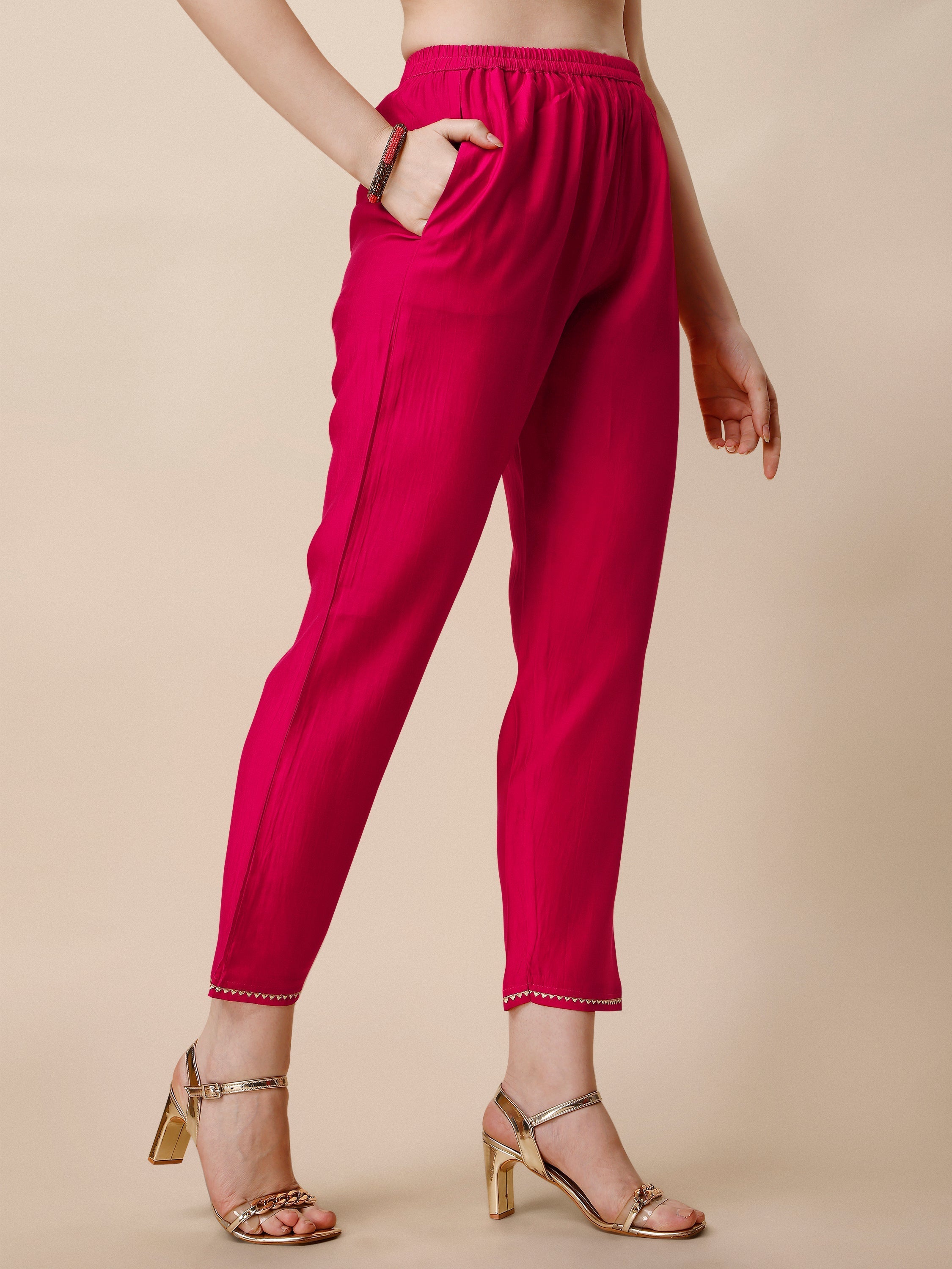Embroidered Kurta With Pant & Dupatta Set, Multicolor - Hiral Fashion - Distacart