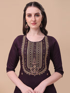 Embroidered Kurta With Pant & Dupatta Set, Multicolor - Hiral Fashion - Distacart