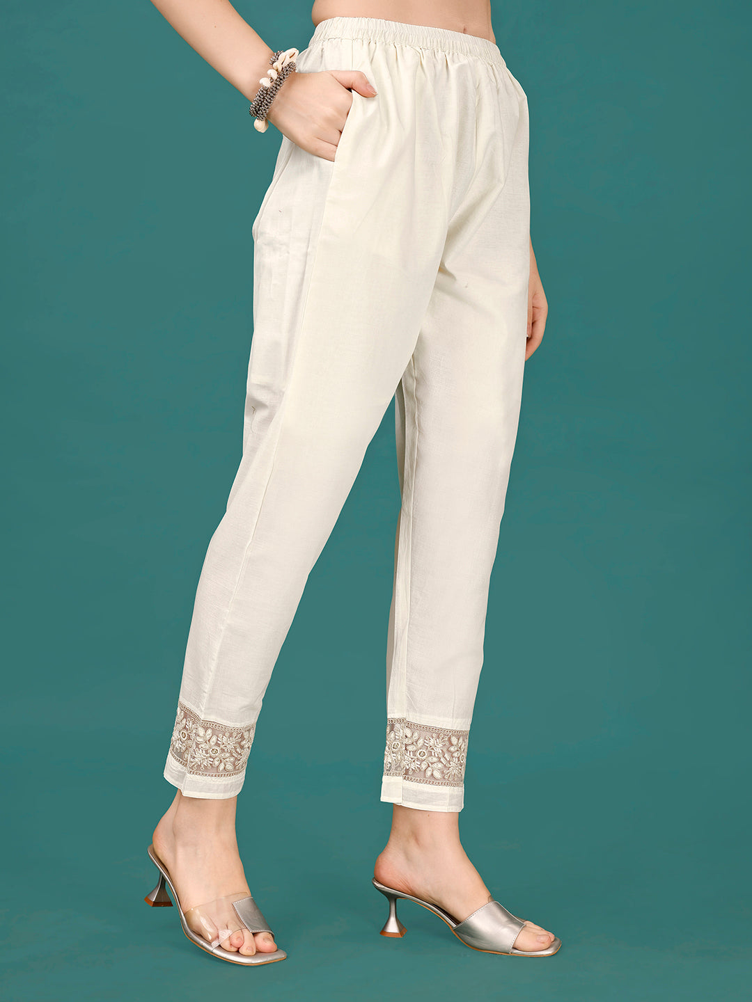 Lucknowi Embroidered Pure Cotton Mal Kurta With Designer Pant, Multicolor - Hiral Fashion - Distacart