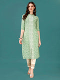 Lucknowi Embroidered Pure Cotton Mal Kurta With Designer Pant, Multicolor - Hiral Fashion - Distacart
