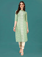 Lucknowi Embroidered Pure Cotton Mal Kurta With Designer Pant, Multicolor - Hiral Fashion - Distacart