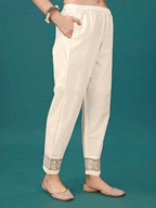Lucknowi Embroidered Pure Cotton Mal Kurta With Designer Pant, Multicolor - Hiral Fashion