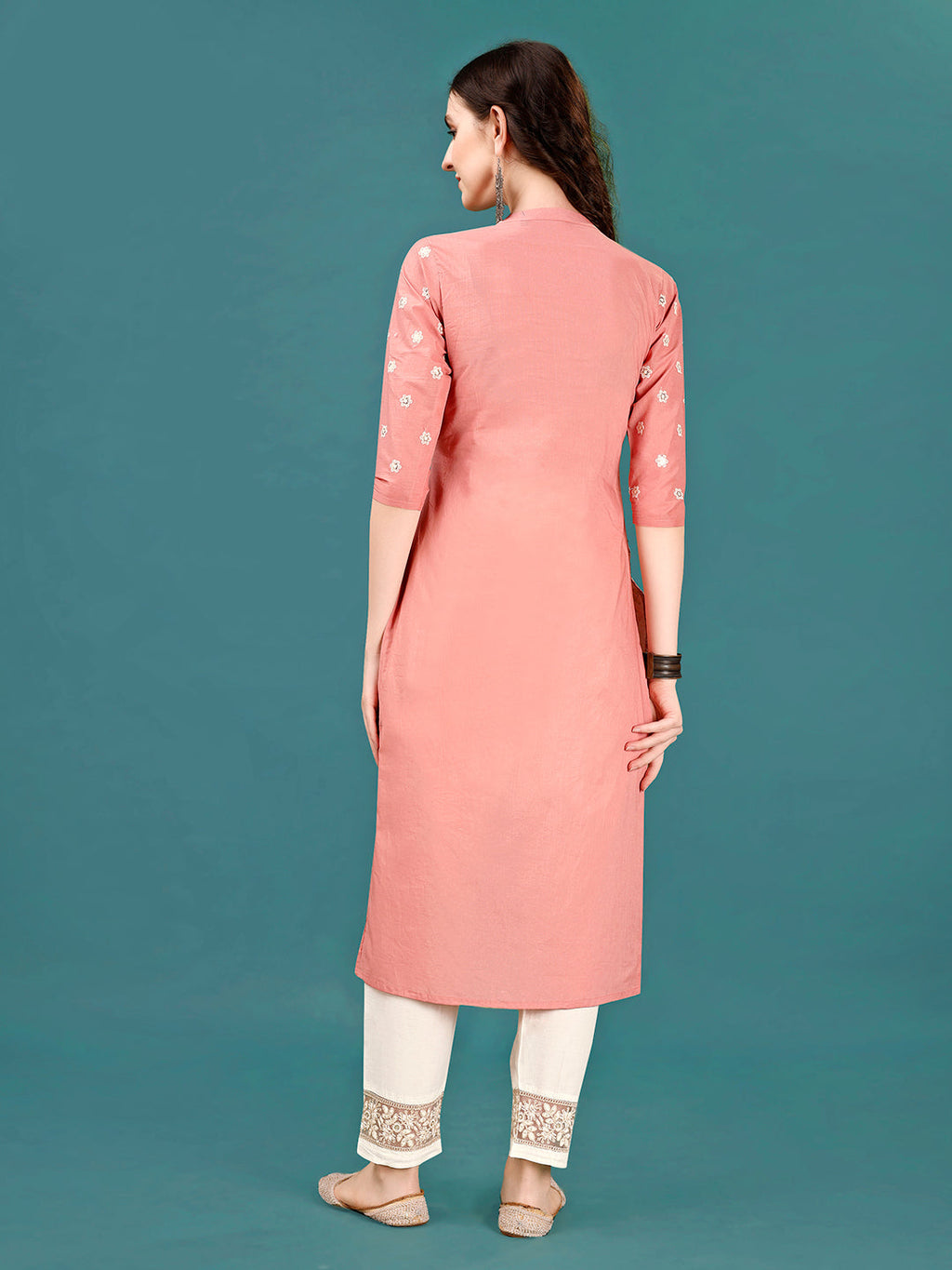 Lucknowi Embroidered Pure Cotton Mal Kurta With Designer Pant, Multicolor - Hiral Fashion