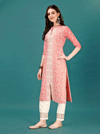 Lucknowi Embroidered Pure Cotton Mal Kurta With Designer Pant, Multicolor - Hiral Fashion