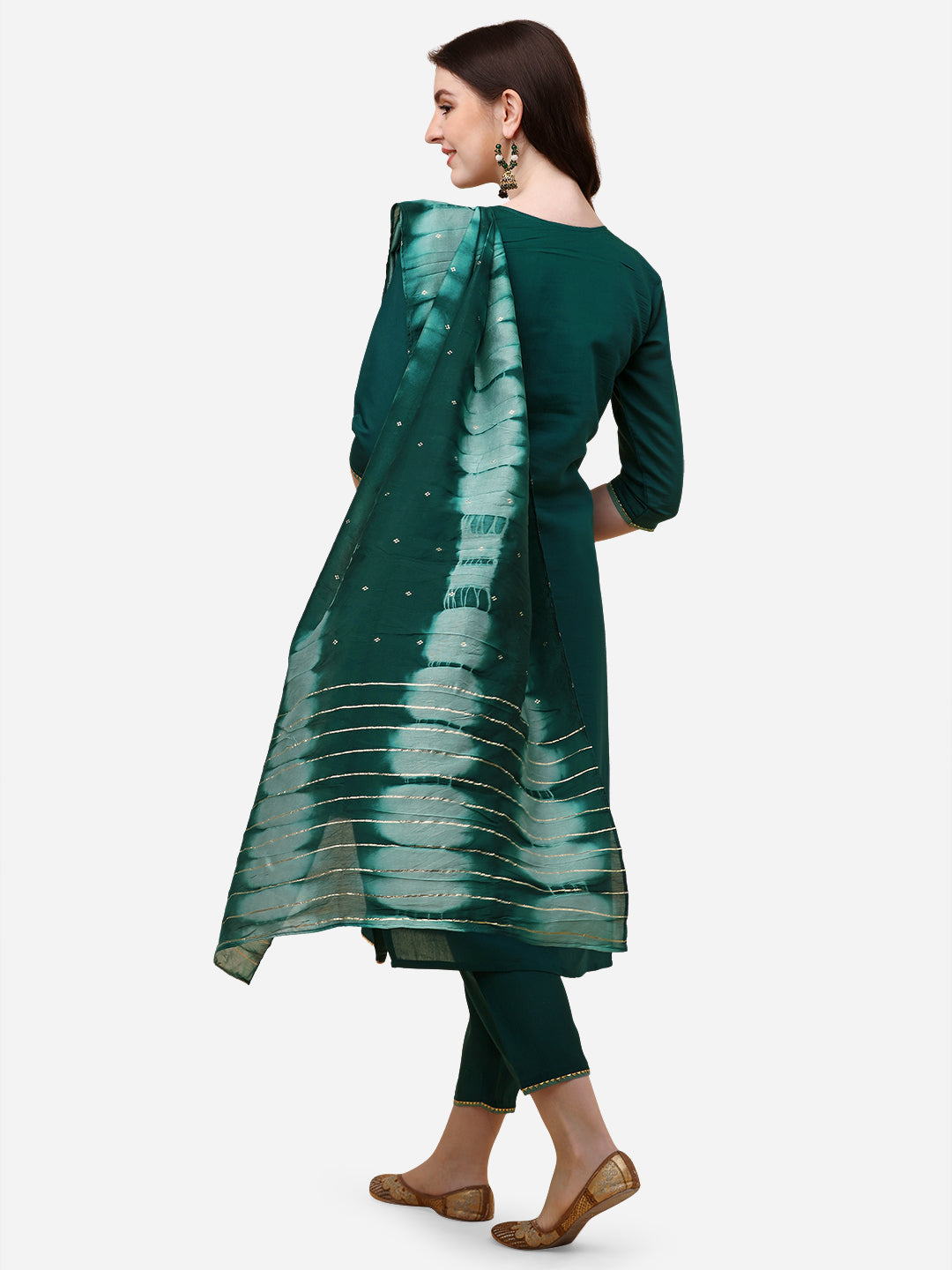 Embroidered Kurta With Pant And Dupatta Set, Multicolor - Hiral Fashion - Distacart