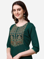 Embroidered Kurta With Pant And Dupatta Set, Multicolor - Hiral Fashion - Distacart