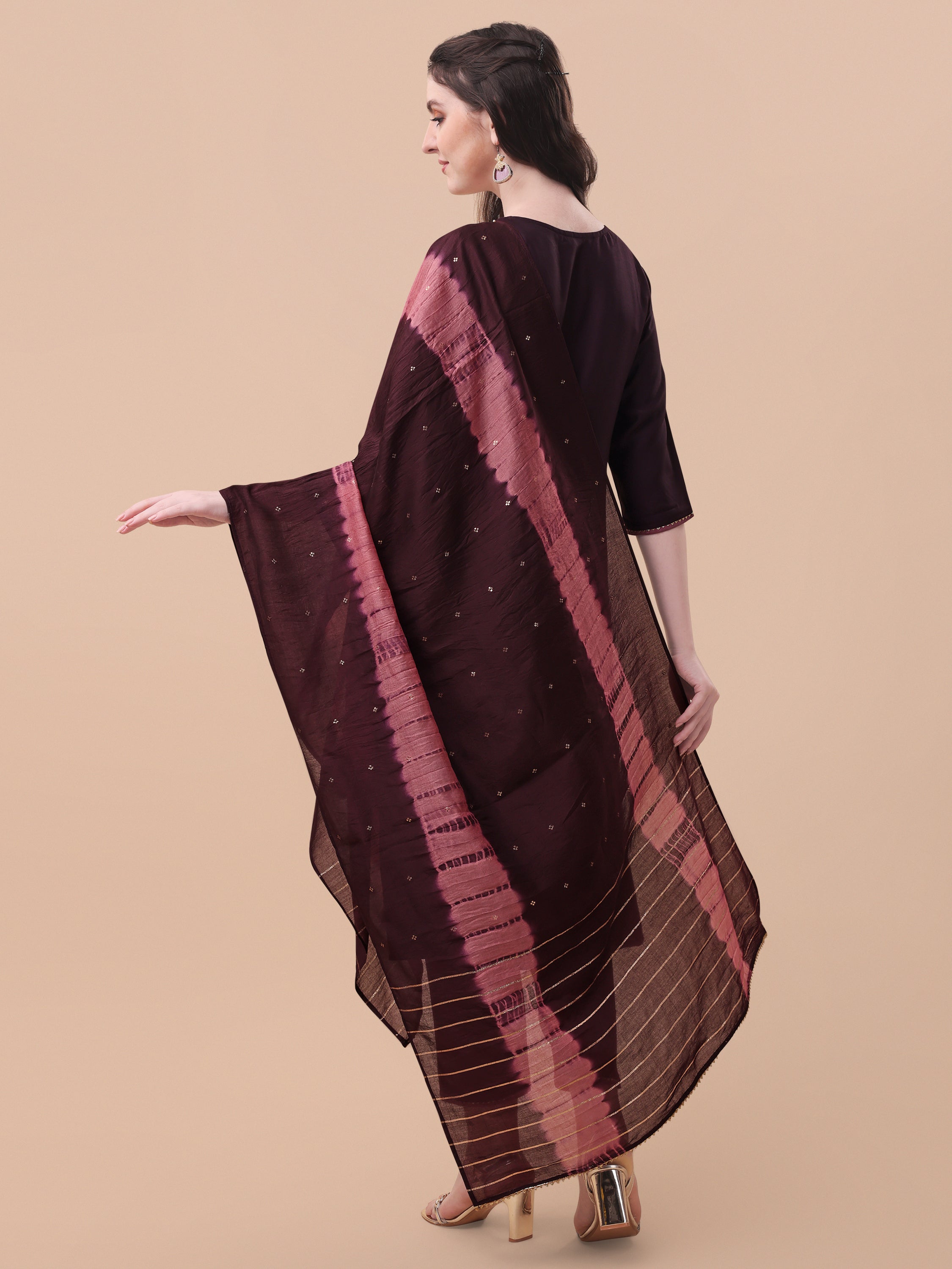 Embroidered Kurta With Pant & Dupatta Set, Multicolor - Hiral Fashion - Distacart