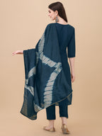Embroidered Kurta With Pant And Dupatta Set, Multicolor - Hiral Fashion