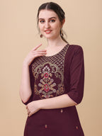 Embroidered Kurta With Pant And Dupatta Set, Multicolor - Hiral Fashion - Distacart