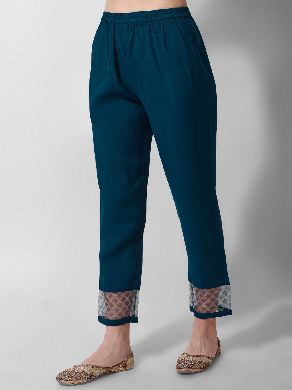 Hand Embroidered Kurta With Pant And Organza Dupatta Set Premium, Multicolor - Hiral Fashion - Distacart