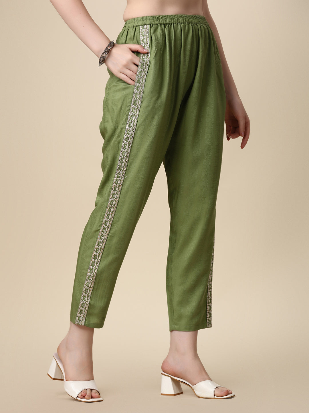Embroidered Kurta With Pant And Dupatta Set, Multicolor - Hiral Fashion - Distacart