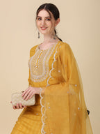Embroidered Kurta With Pant And Dupatta Set Premium, Multicolor - Hiral Fashion - Distacart