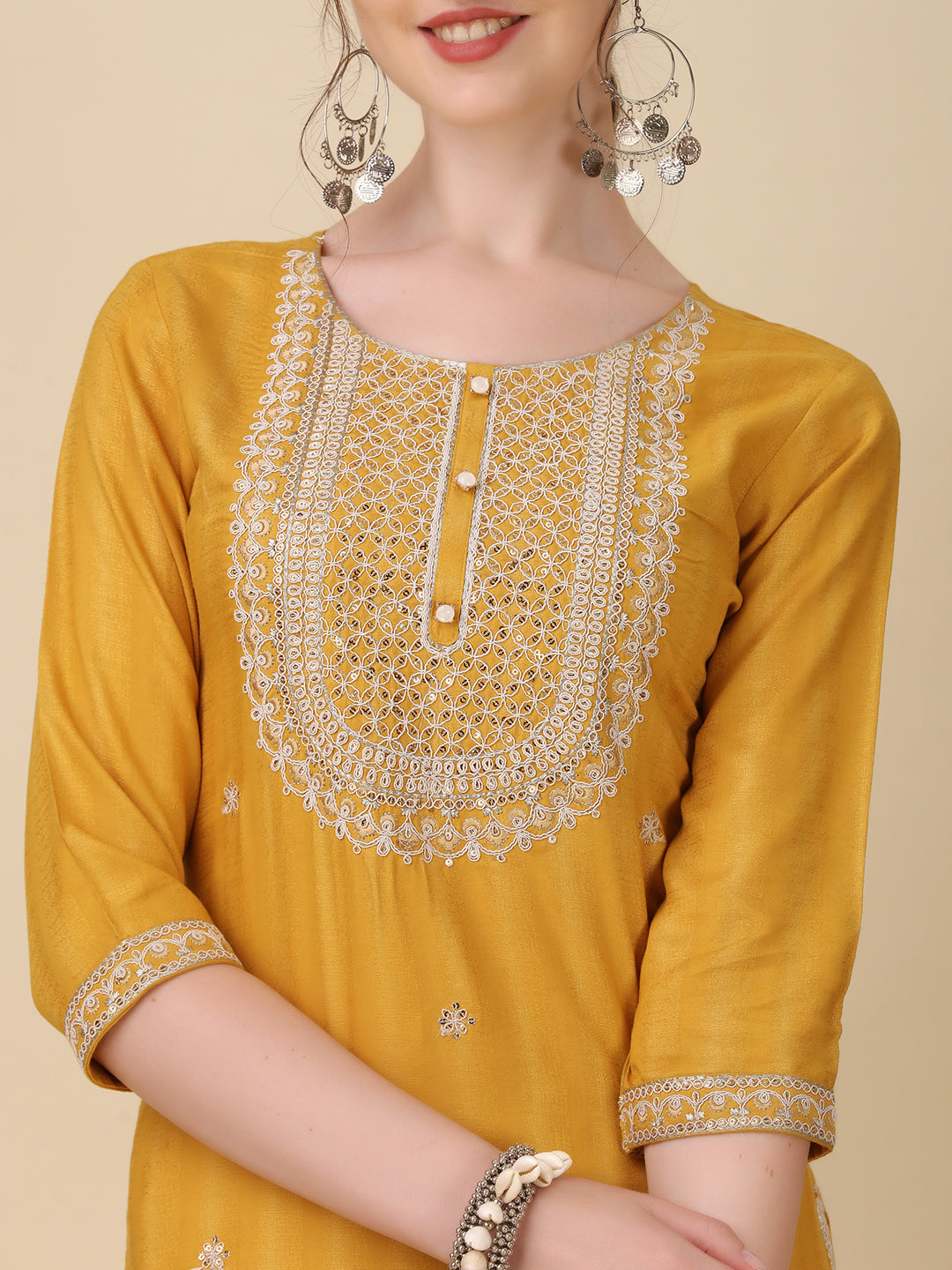 Embroidered Kurta With Pant And Dupatta Set Premium, Multicolor - Hiral Fashion - Distacart
