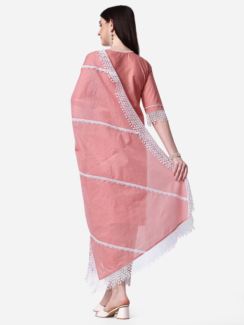 Lucknawi Embroidered Kurta With Pant & Dupatta Set, Multicolor - Hiral Fashion - Distacart