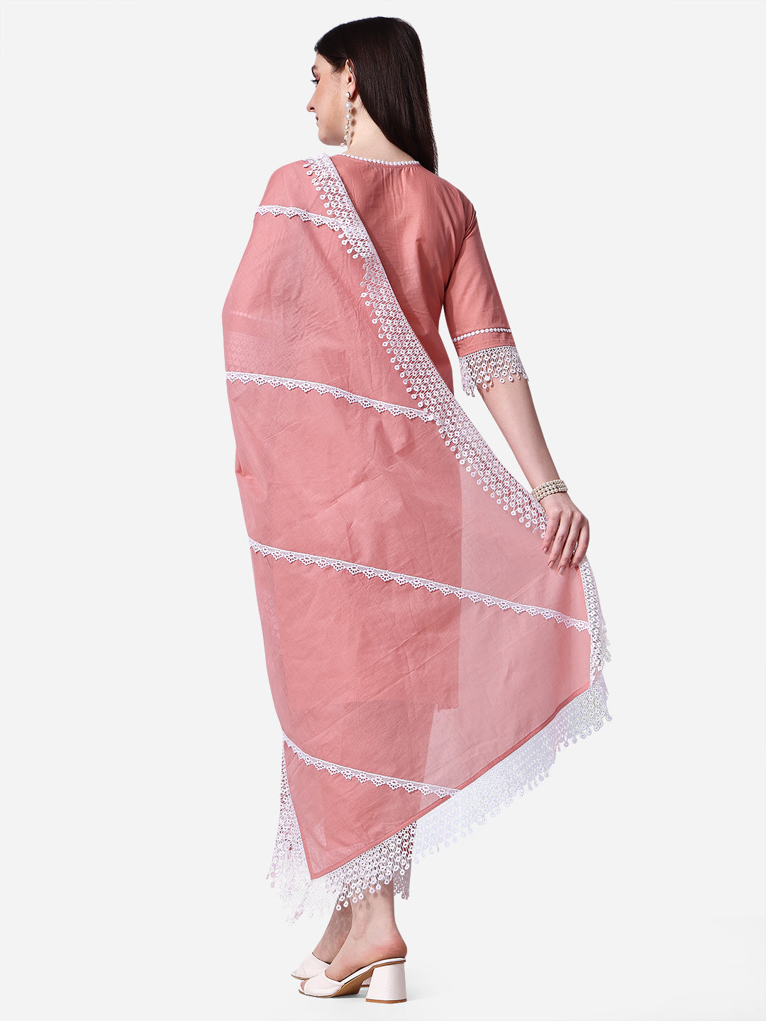 Lucknawi Embroidered Kurta With Pant & Dupatta Set, Multicolor - Hiral Fashion - Distacart