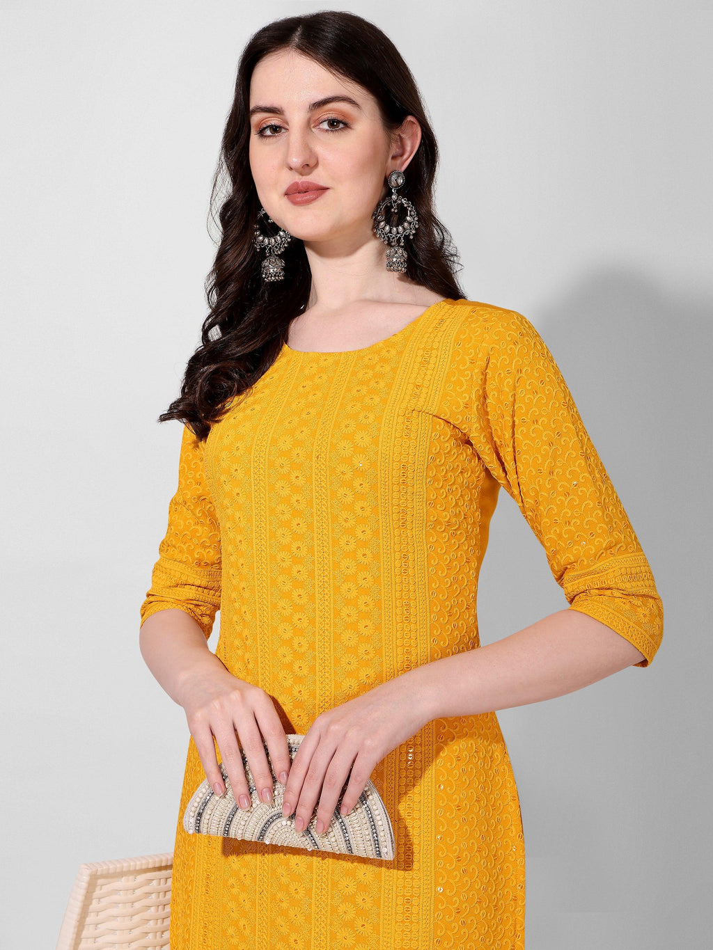Thread Embroidered Kurta, Multicolor - Hiral Fashion - Distacart