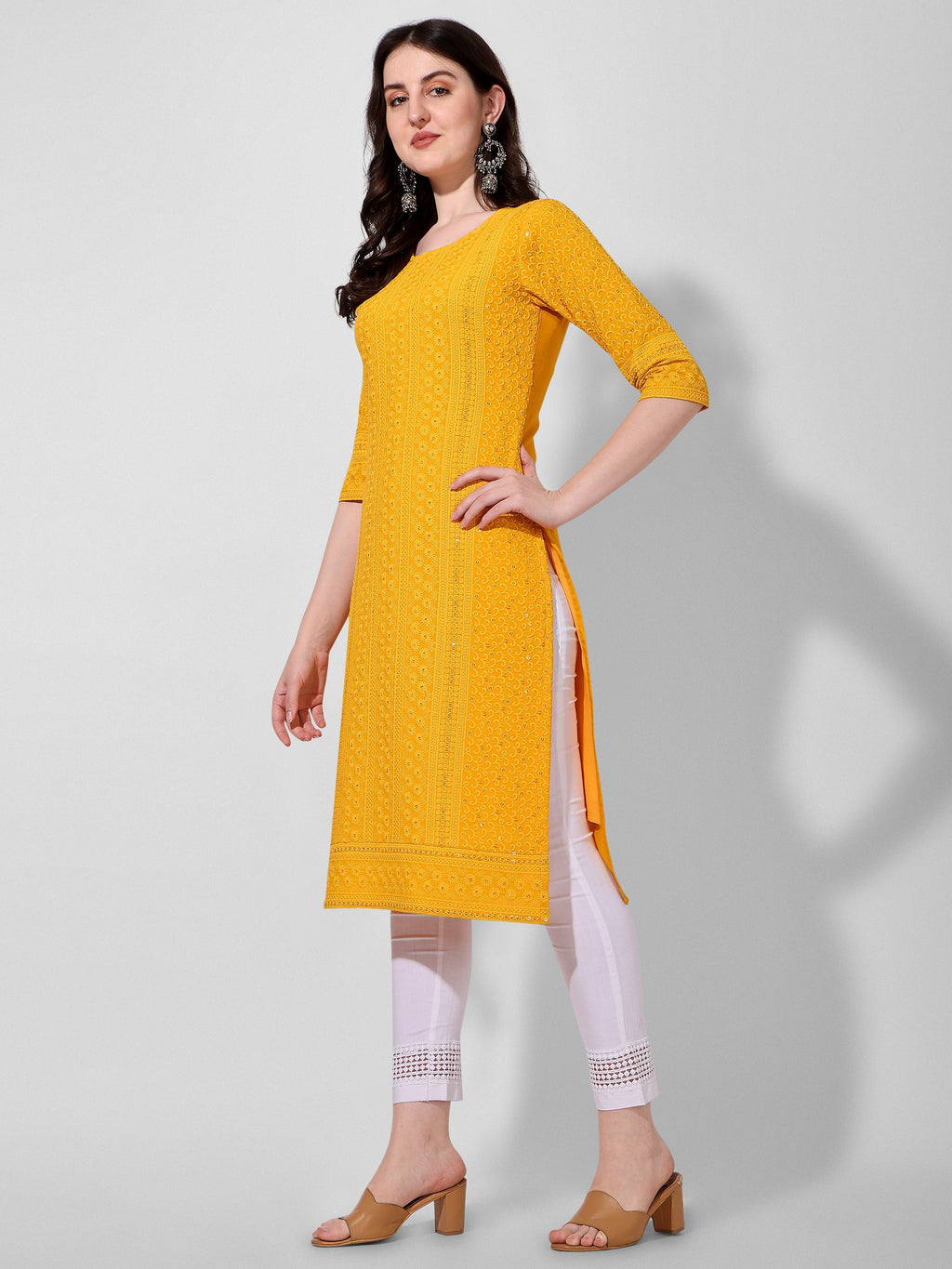 Thread Embroidered Kurta, Multicolor - Hiral Fashion - Distacart
