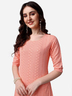Thread Embroidered Kurta, Multicolor - Hiral Fashion