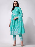 Nayra Cut Chikankari Embroidered Kurta With Pant And Dupatta Set, Multicolor - Hiral Fashion