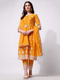 Nayra Cut Chikankari Embroidered Kurta With Pant And Dupatta Set, Multicolor - Hiral Fashion