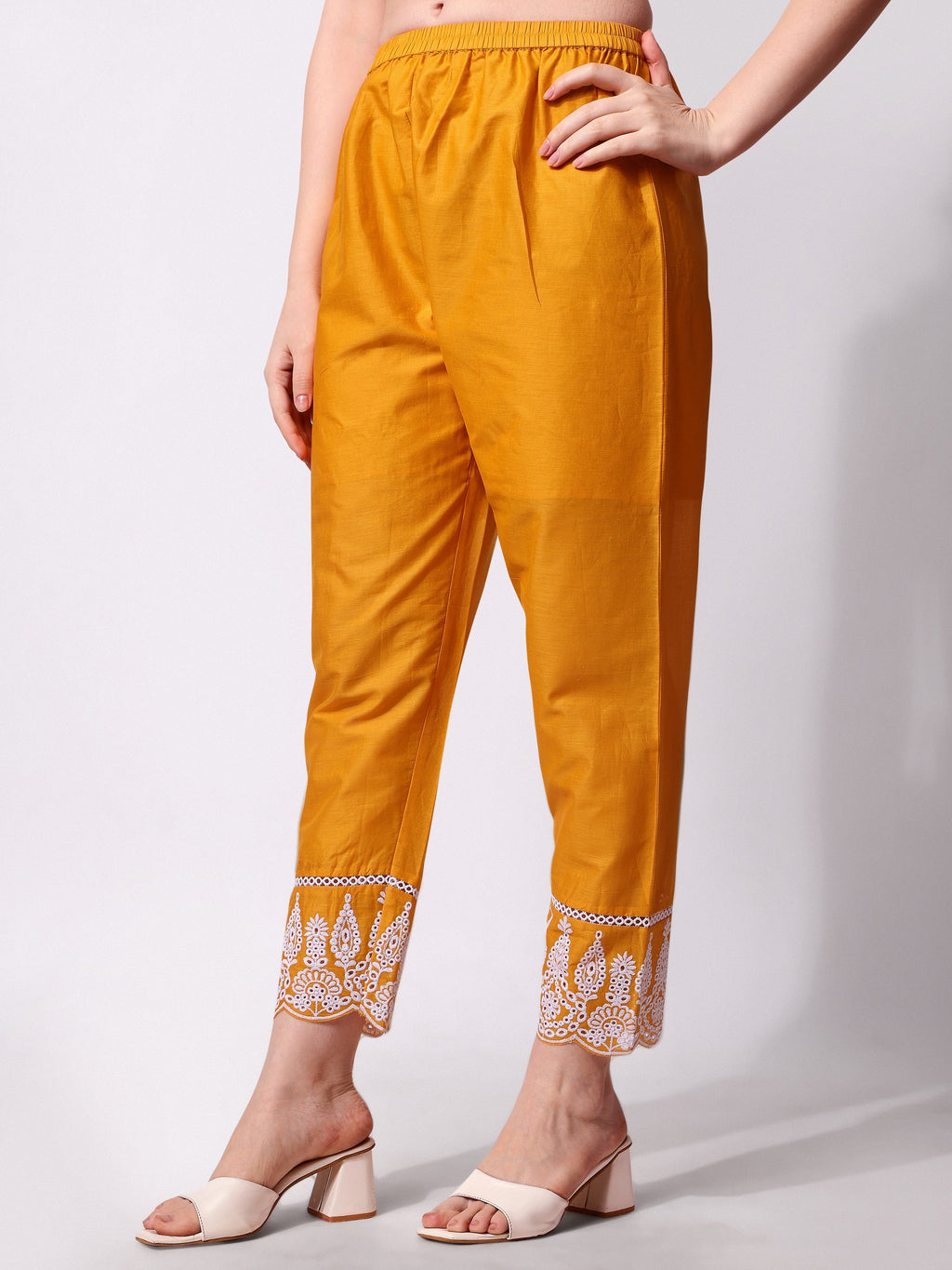 Nayra Cut Chikankari Embroidered Kurta With Pant And Dupatta Set, Multicolor - Hiral Fashion