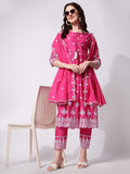 Nayra Cut Chikankari Embroidered Kurta With Pant And Dupatta Set, Multicolor - Hiral Fashion - Distacart