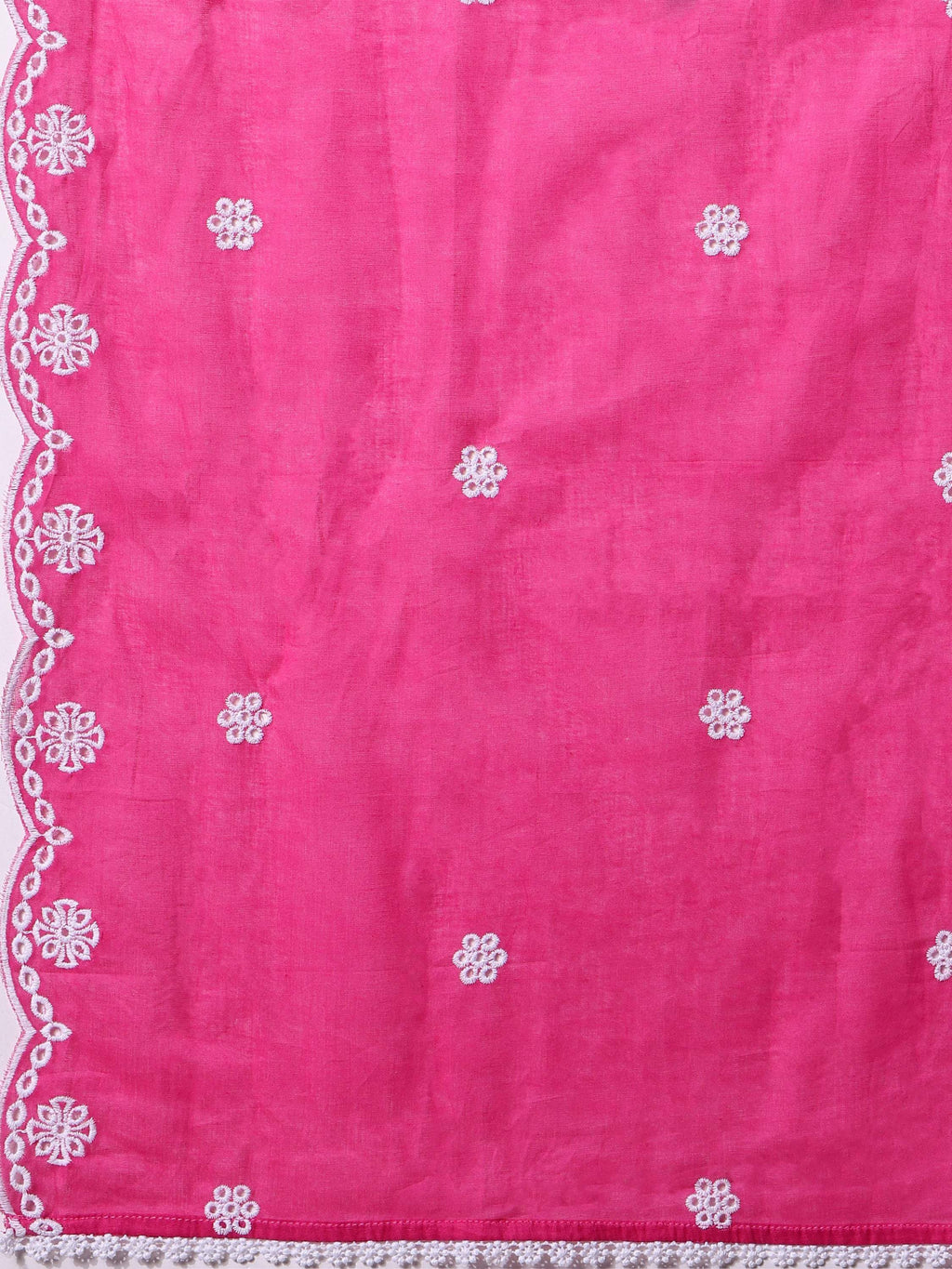Nayra Cut Chikankari Embroidered Kurta With Pant And Dupatta Set, Multicolor - Hiral Fashion - Distacart