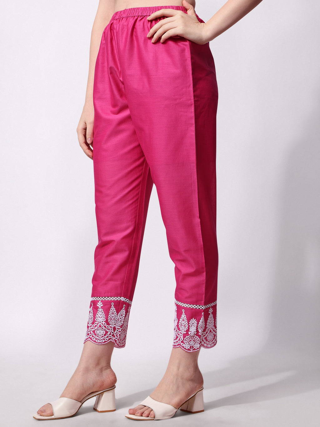 Nayra Cut Chikankari Embroidered Kurta With Pant And Dupatta Set, Multicolor - Hiral Fashion - Distacart