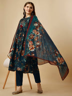 Nayara Cut Kurta With Pant And Dupatta Set, Multicolor - Hiral Fashion - Distacart
