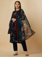 Nayara Cut Kurta With Pant And Dupatta Set, Multicolor - Hiral Fashion - Distacart