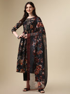 Nayra Cut Printed Kurta With Pant And Dupatta Set, Multicolor - Hiral Fashion - Distacart