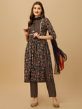 Nayra Cut Embroidered Kurta With Pant And Dupatta Set, Multicolor - Hiral Fashion - Distacart