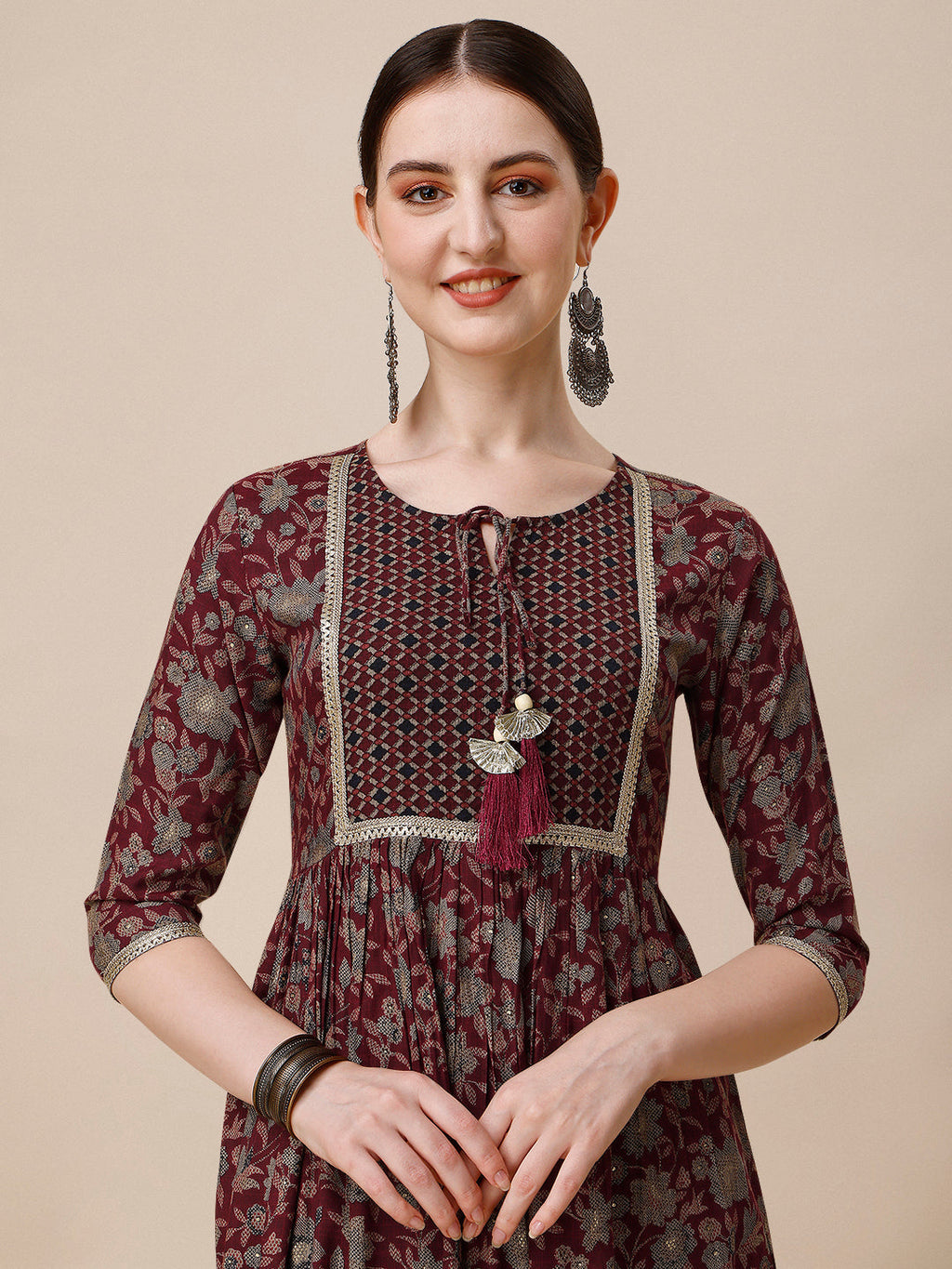 Embroidered Kurta With Pant And Dupatta Set, Multicolor - Hiral Fashion - Distacart