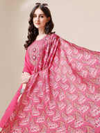 Embroidered Kurta With Pant And Dupatta Set, Multicolor - Hiral Fashion - Distacart