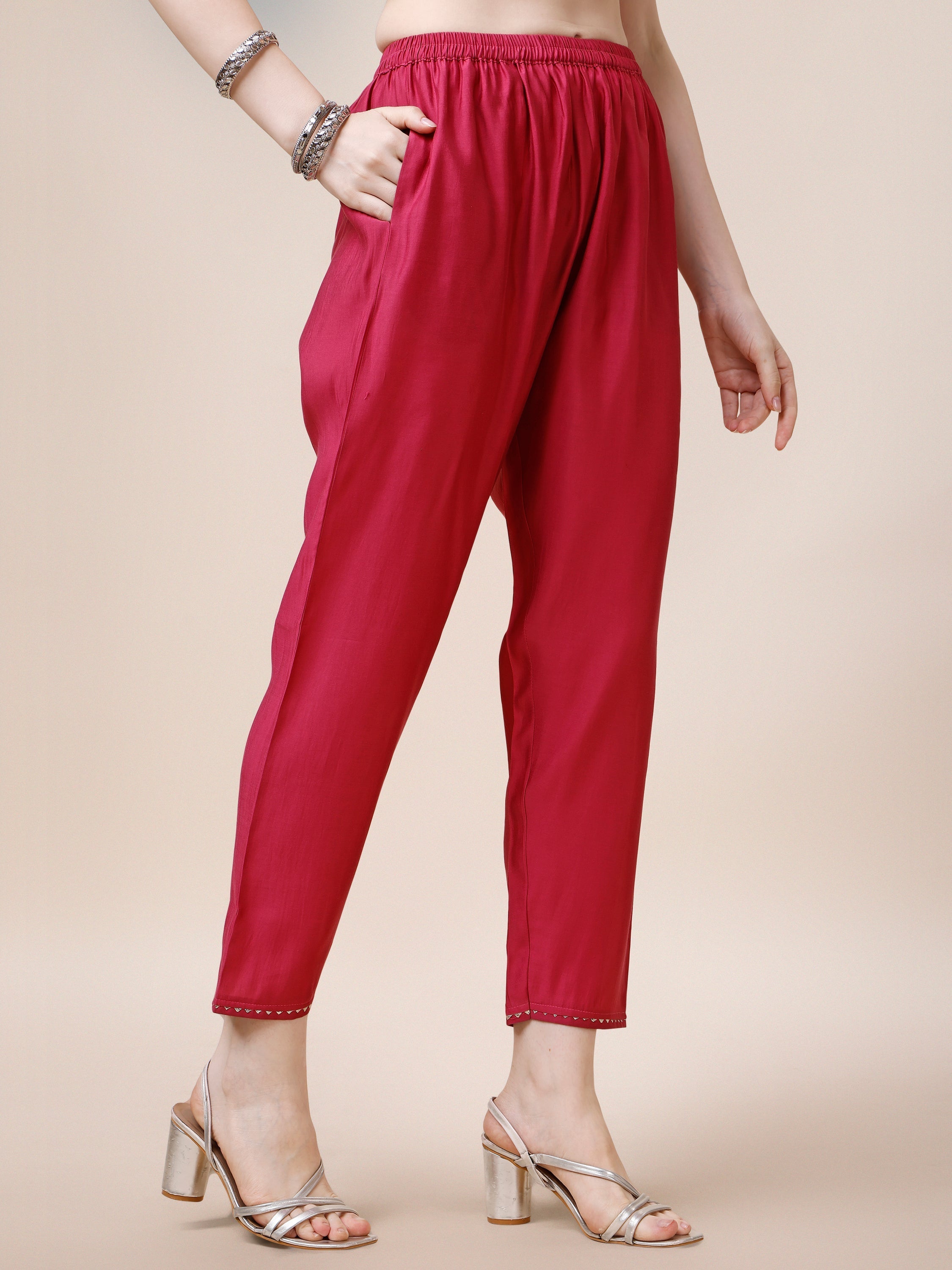 Embroidered Kurta With Pant And Dupatta Set, Multicolor - Hiral Fashion - Distacart