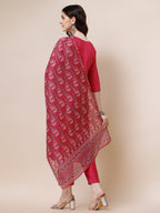 Embroidered Kurta With Pant And Dupatta Set, Multicolor - Hiral Fashion - Distacart