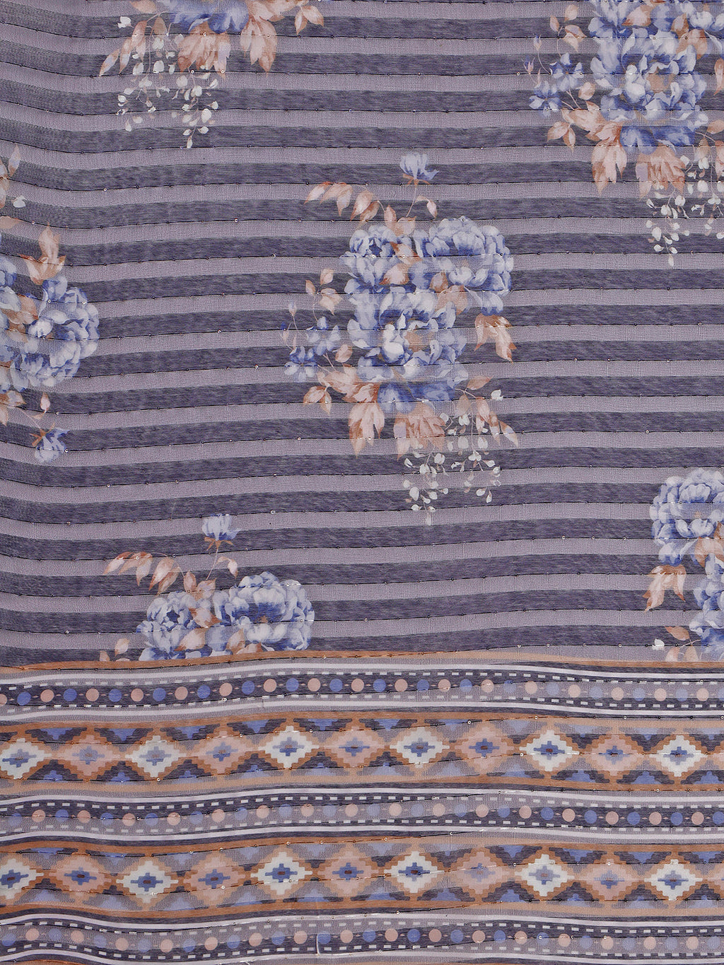 Hand Embroidered Kurta With Pant And Organza Printed Dupatta Set, Multicolor - Hiral Fashion