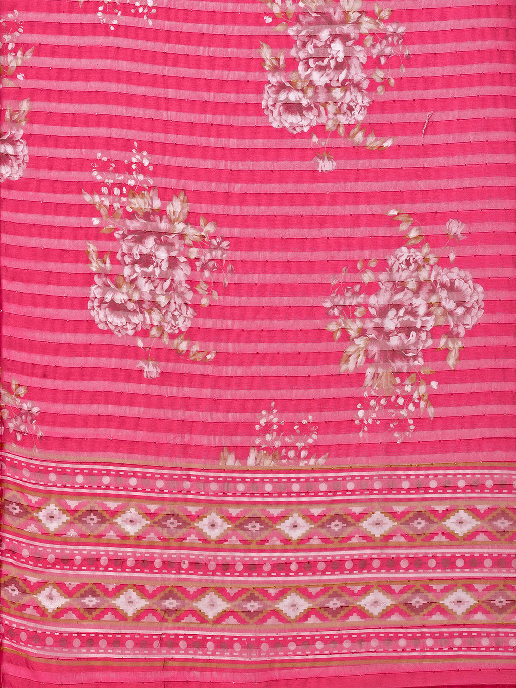 Embroidered Kurta With Pant And Printed Organza Dupatta, Multicolor - Hiral Fashion