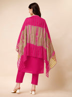 Hand Embroidered Kurta With Pant And Dupatta Set, Multicolor - Hiral Fashion - Distacart