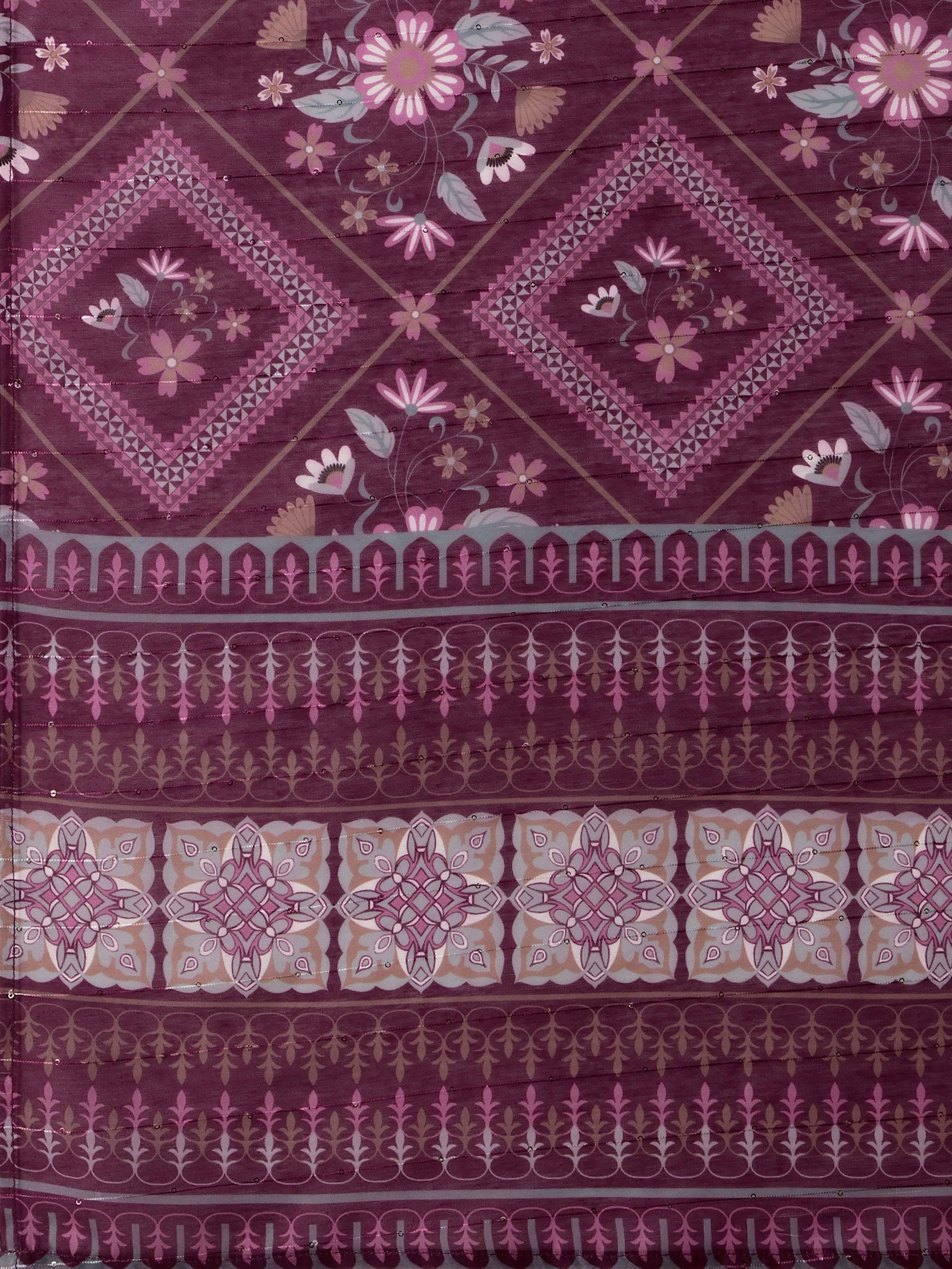 Embroidered Kurta With Pant & Printed Dupatta, Multicolor - Hiral Fashion - Distacart