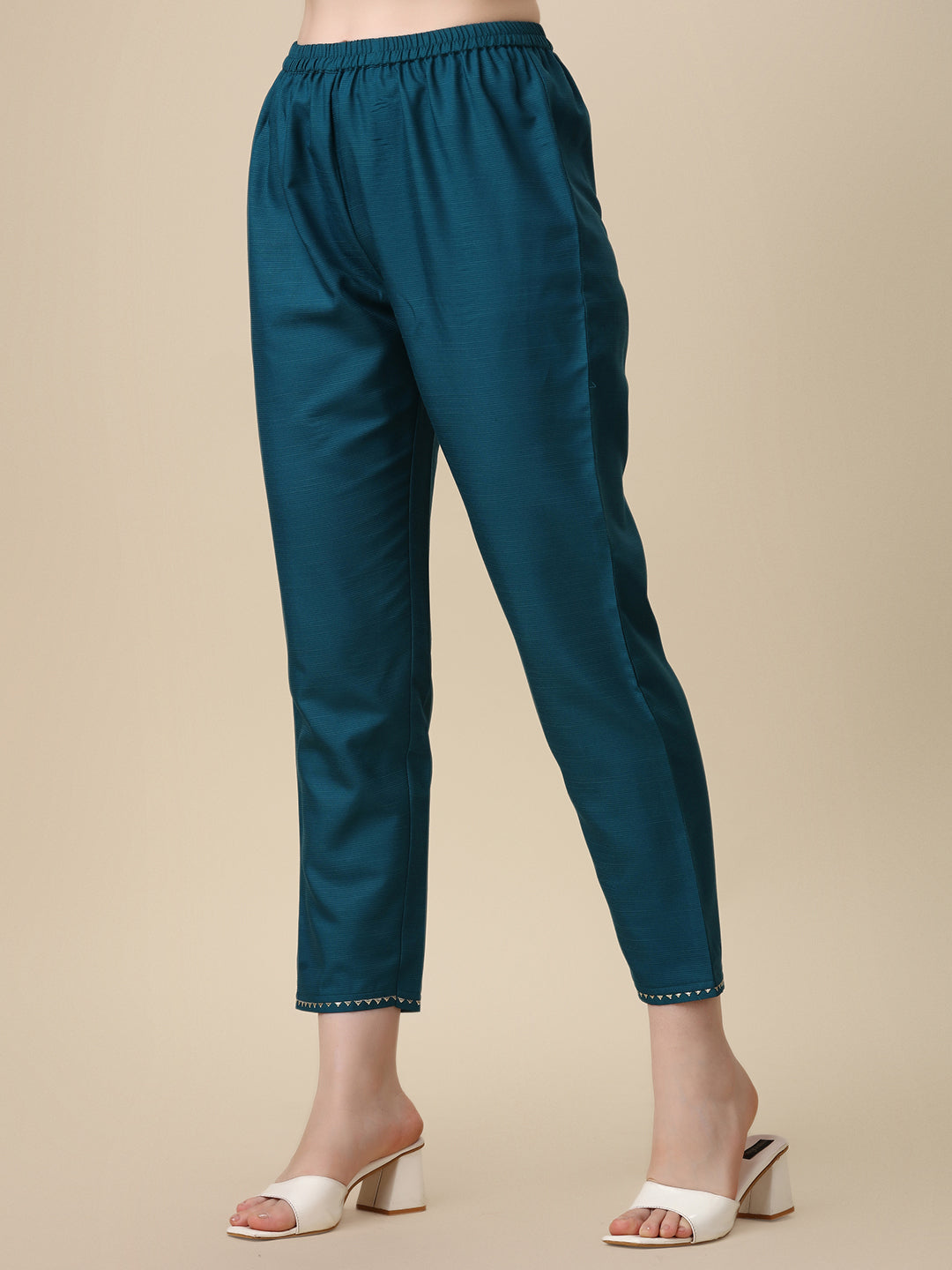 Embroidered Kurta With Pant And Printed Dupatta Set, Multicolor - Hiral Fashion - Distacart