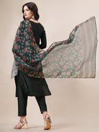 Embroidered Kurta With Pant & Dupatta Set, Multicolor - Hiral Fashion - Distacart