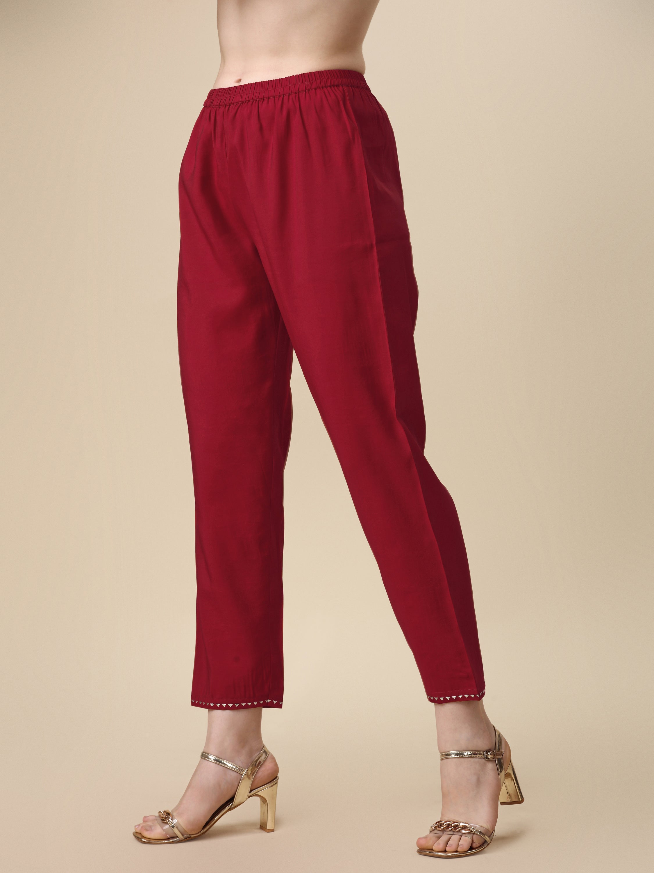 Embroidered Kurta With Pant And Printed Dupatta Set, Multicolor - Hiral Fashion - Distacart