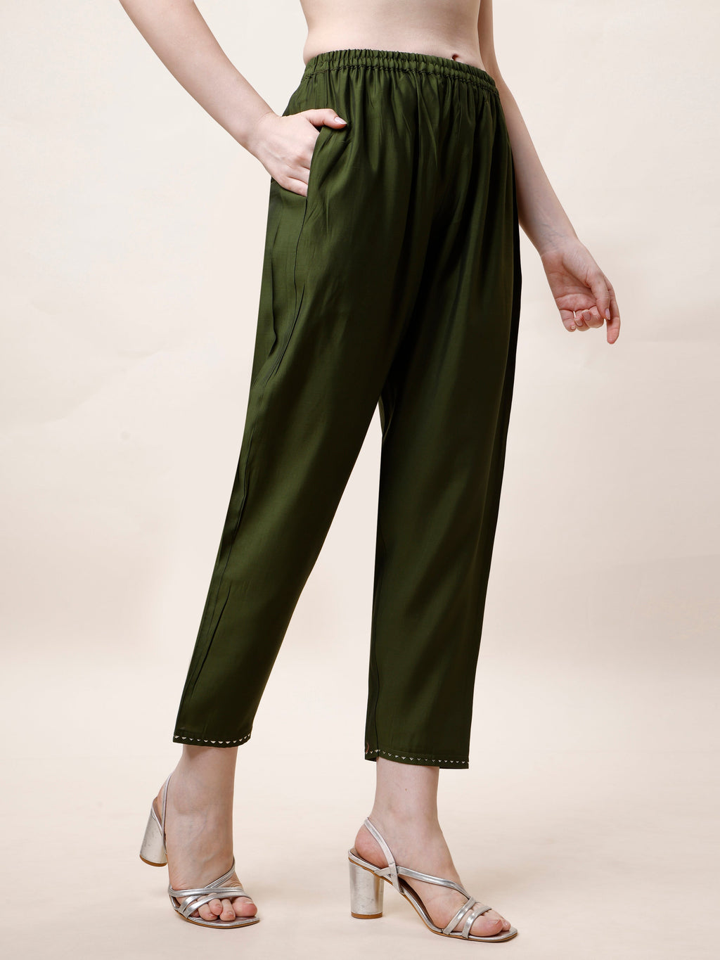 Hand Embroidered Kurta With Pant And Dupatta Set, Multicolor - Hiral Fashion - Distacart