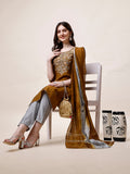 Hand Embroidered Kurta With Pant And Dupatta Set, Multicolor - Hiral Fashion - Distacart