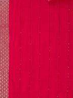 Chanderi Hot Pink Kurta With Pant And Dupatta Set, Multicolor - Hiral Fashion - Distacart