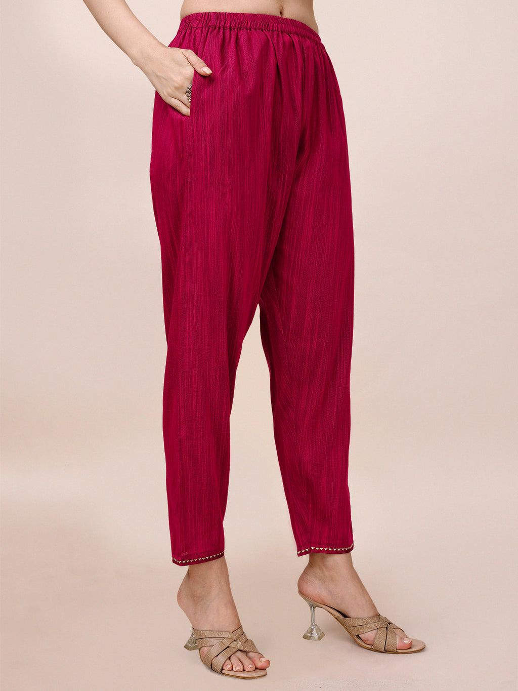Embroidered Silk Blend Kurta With Pant & Printed Dupatta, Multicolor - Hiral Fashion - Distacart