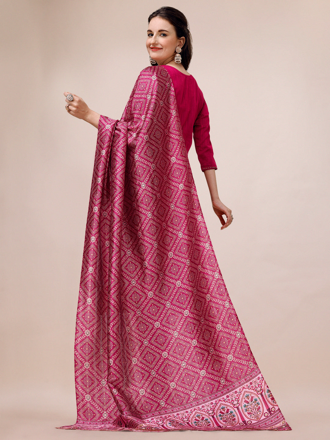Embroidered Silk Blend Kurta With Pant & Printed Dupatta, Multicolor - Hiral Fashion - Distacart